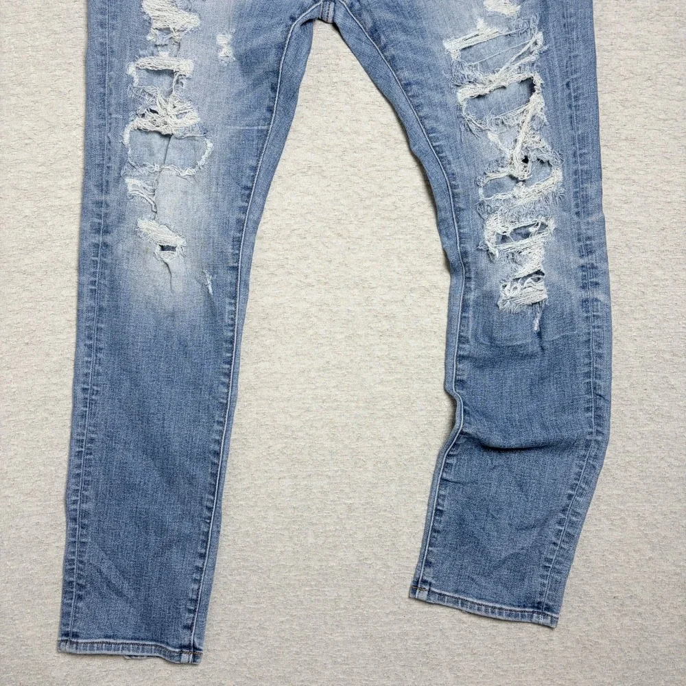 American Eagle Mens Slim Distressed Jeans 36x32 Blue Airflex+ Temp Tech Ripped